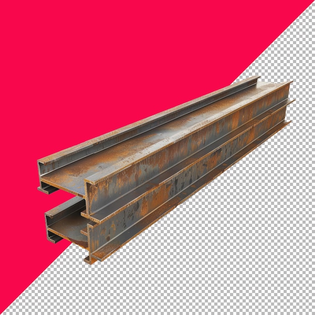 PSD 3d steel beams transparent background png psd