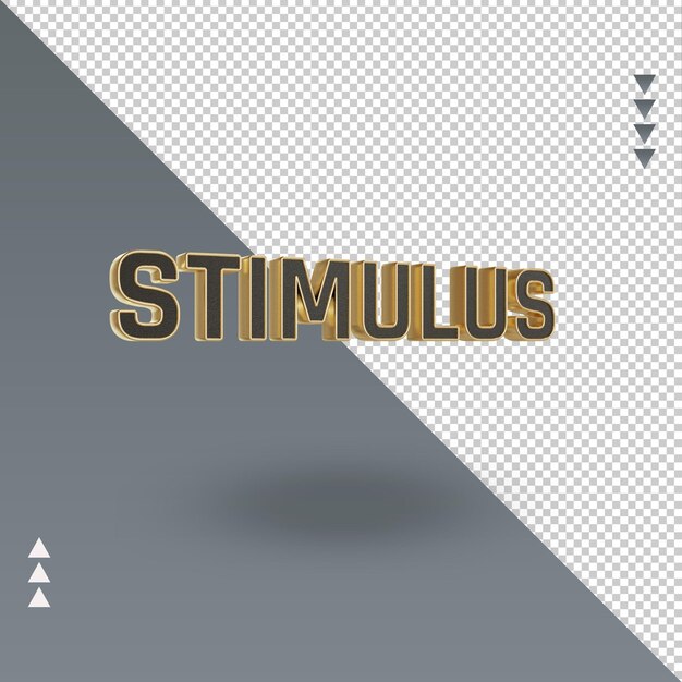 3d Stimulus black gold text rendering left view