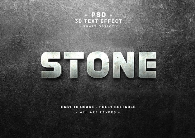 3d stone text style effect