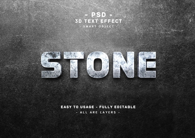 3d stone text style effect