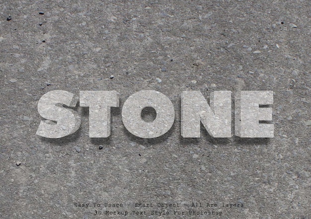 3d stone text style effect