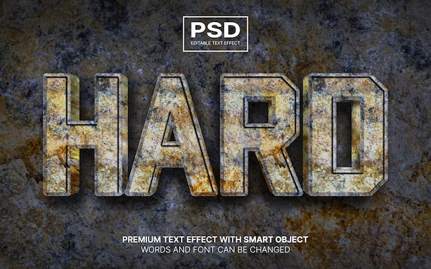 3d stone texture editable text effect