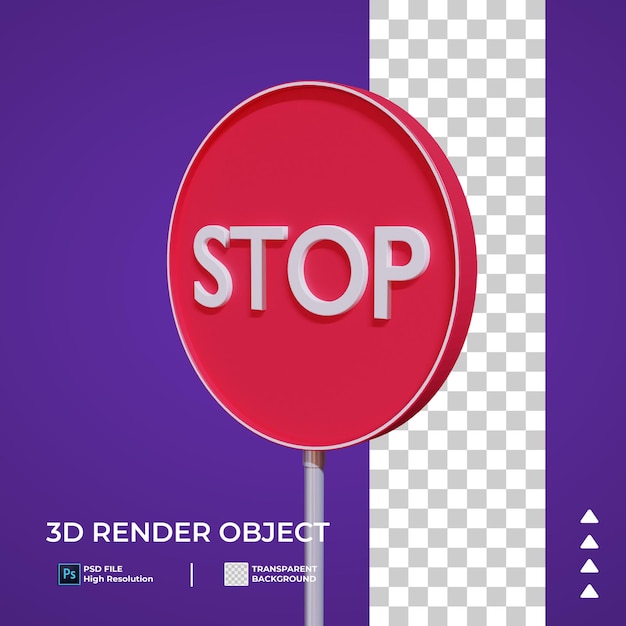 3D Stop Sign Icon