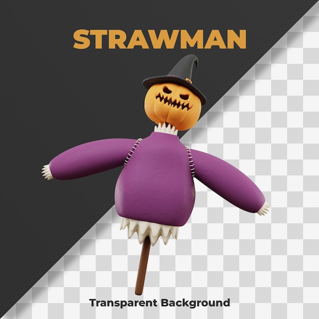 3d Strawman Icon Halloween Illustration