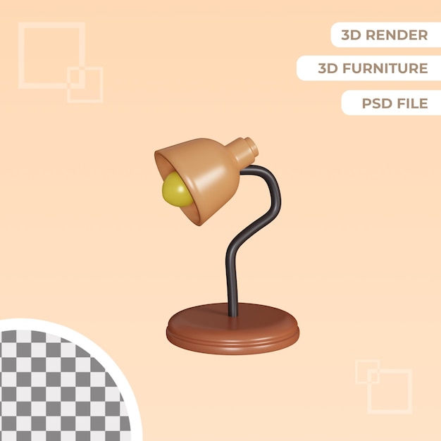 3d study lamp illustration isolated object