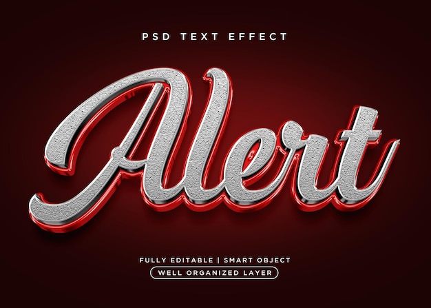 3d style alert text effect