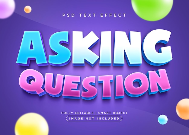 3d style asking question text effect