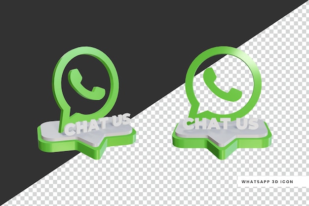 3d style chat whatsapp social media logo