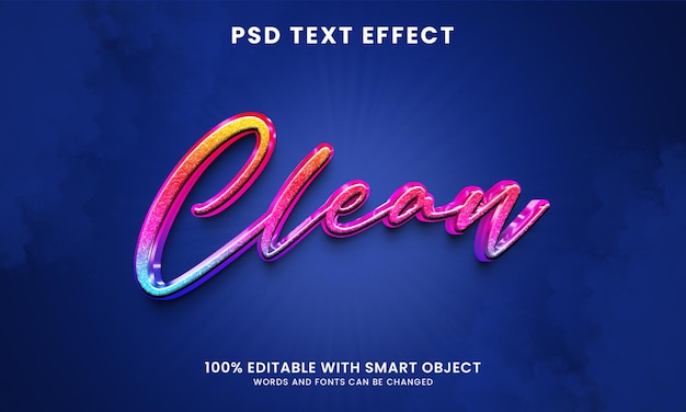 3d style clean text effect template