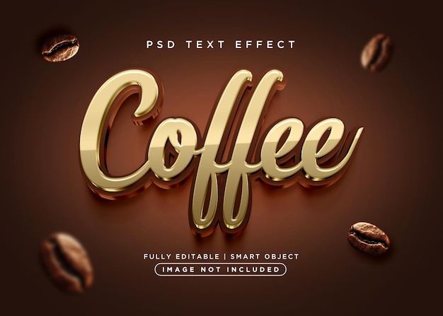 3d style coffee text effect