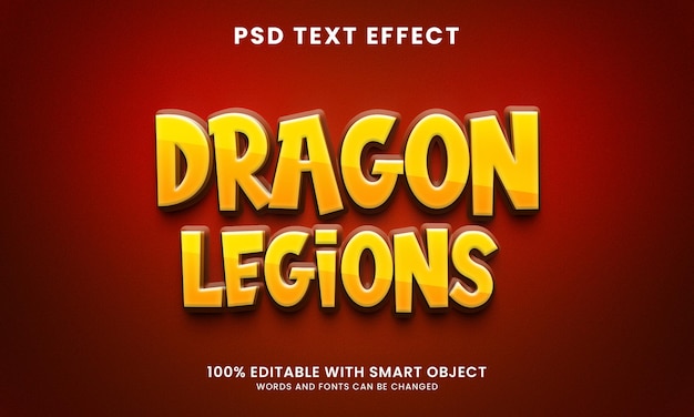 3d style dragon legions text effect