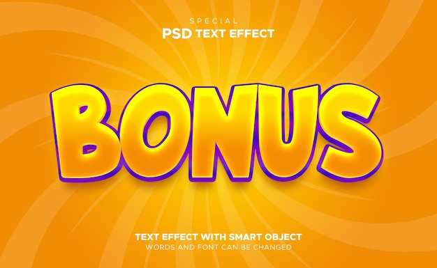 3d style editable bonus text effects