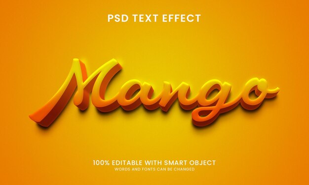 PSD 3d style mango text effect