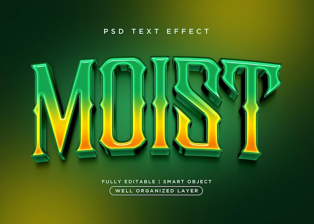 3d style moist text effect