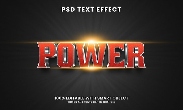 3d style power text effect template