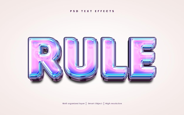 3D style Rule editable text effect