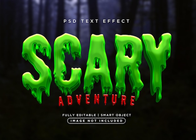 3d style scary text effect