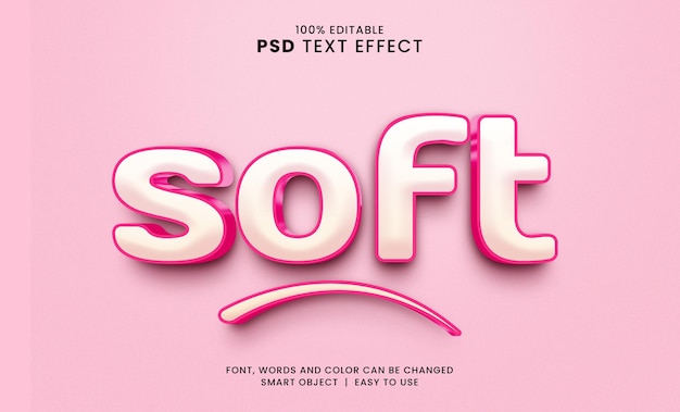 3d style soft pink text effect