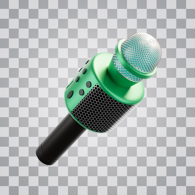 3d stylized microphone alpha background