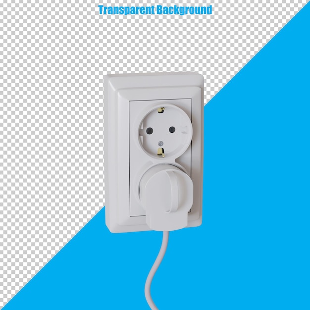 3D stylized plug with a realistic appearance on a transparent background