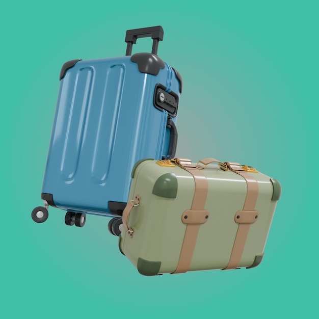 3D Suitcase with Travel Accessories