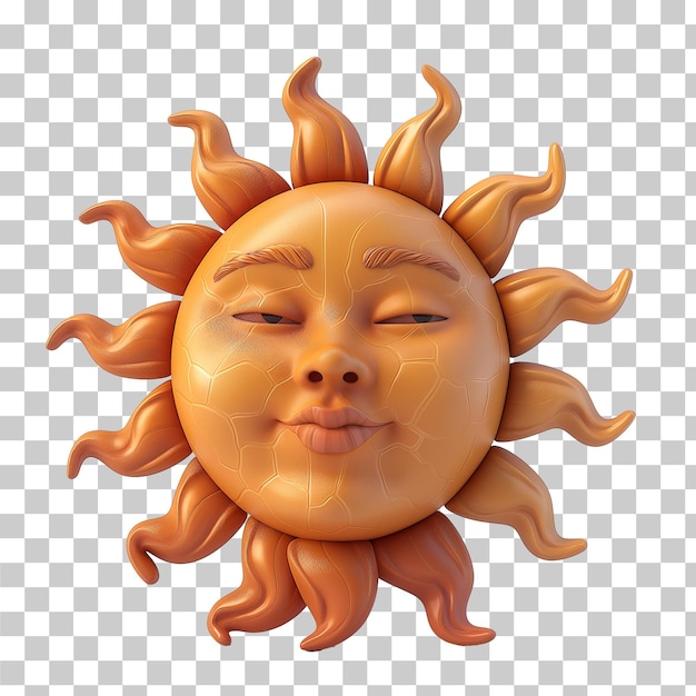 PSD 3d sun avatar isolated on transparent