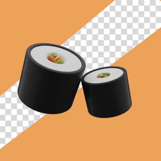 PSD 3d sushi rool japanese food