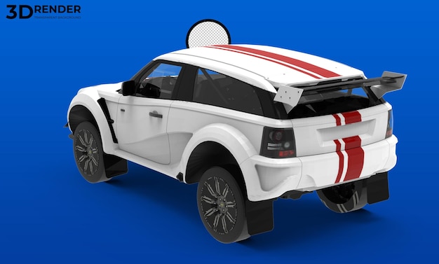 3d SUV racing Car on transparent background