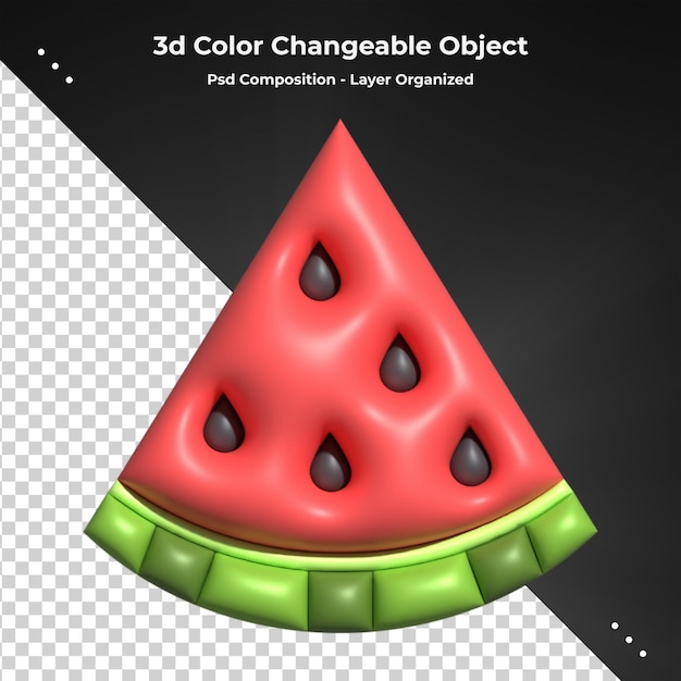 3d Sweet fruits colorful glossy 3d rendering realistic icon