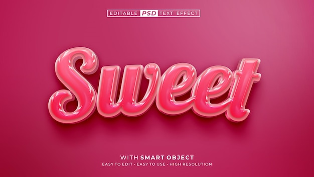 3d Sweet text effect editable text style