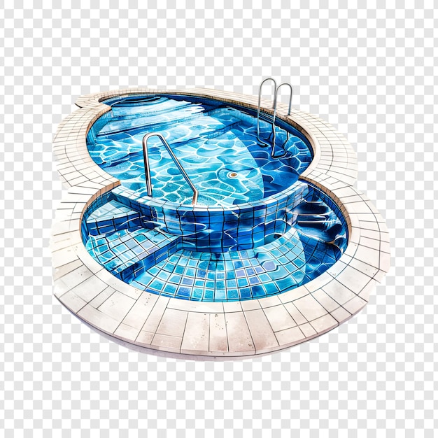 PSD 3d swimming pool isolated on transparent background