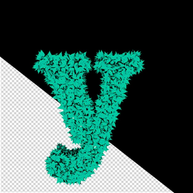 PSD 3d symbol from menthol leaves letter y