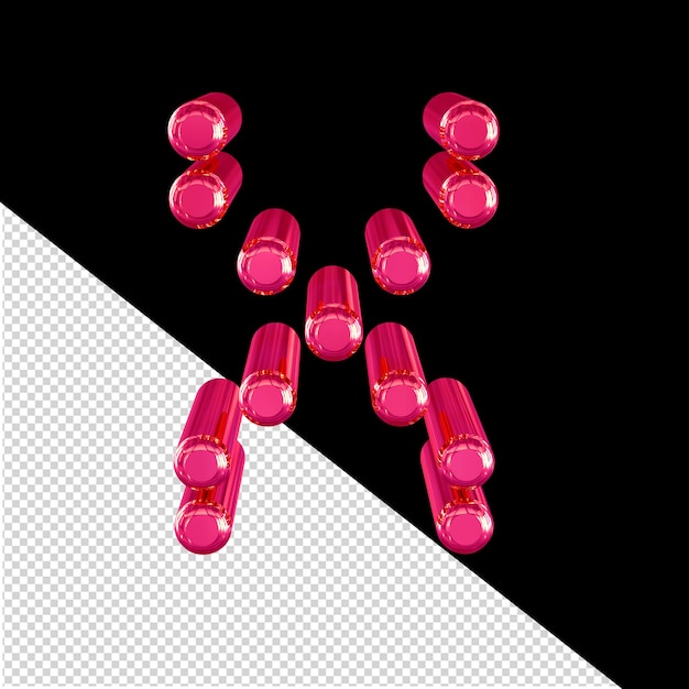 PSD 3d symbol made of cylinders letter x