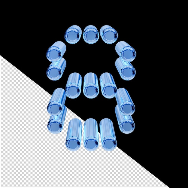 3d symbol made of cylinders number 8