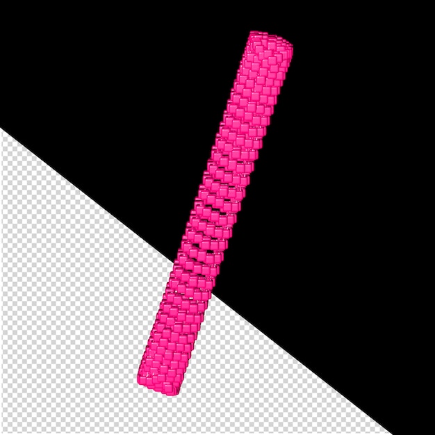 PSD 3d symbol made of pink cubes