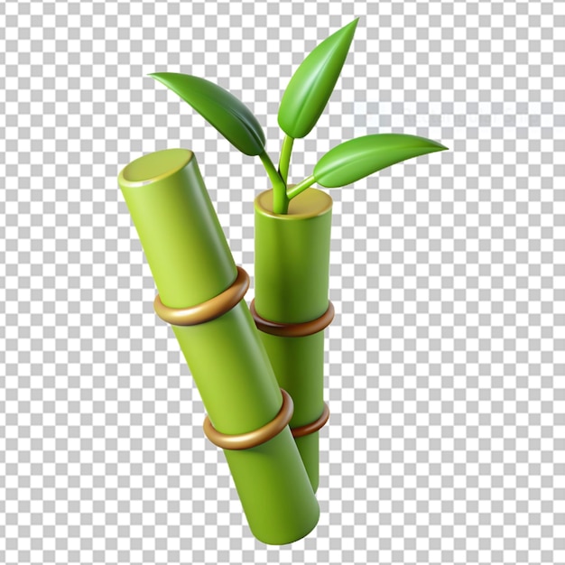 3d Symbolic green bamboo stands png