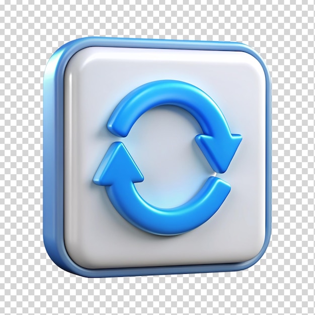 3d synchronization icon on transparent background