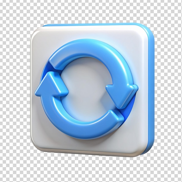 3d synchronization icon on transparent background