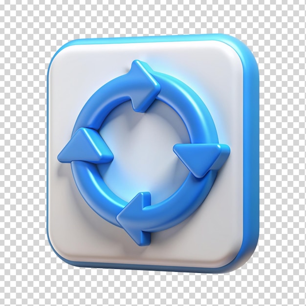 3d synchronization icon on transparent background