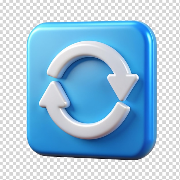 3d synchronization icon on transparent background