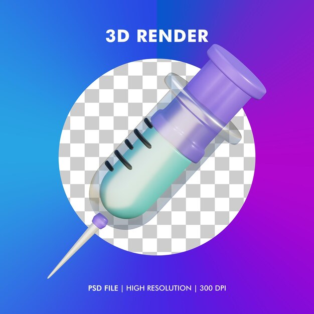 3d syringe illustration isolated