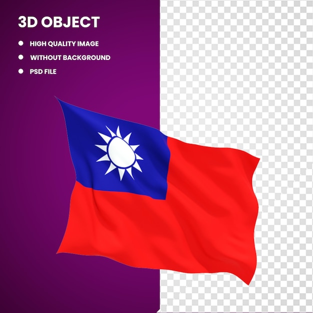 PSD 3d taiwan flag