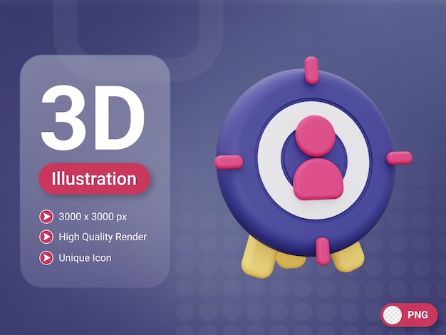 3d target audience icon