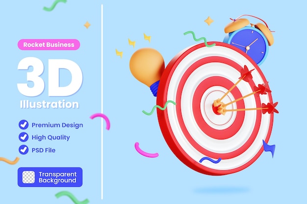 3D target business illustration