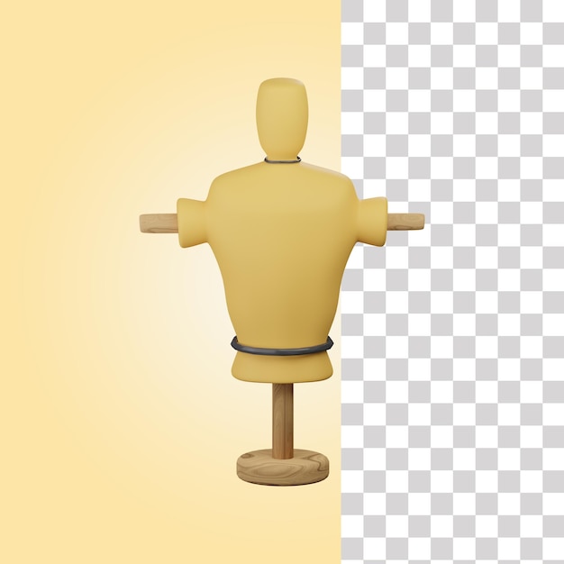 3D Target Wooden Doll Illustration