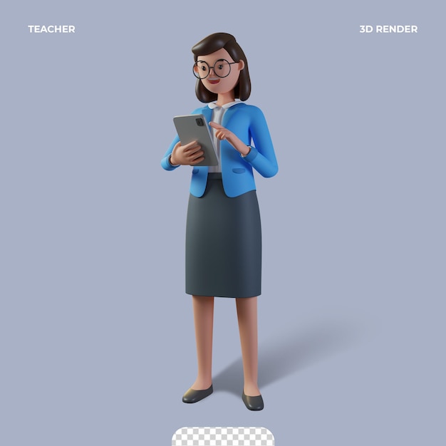 3d teacher character happy teachers day isolated