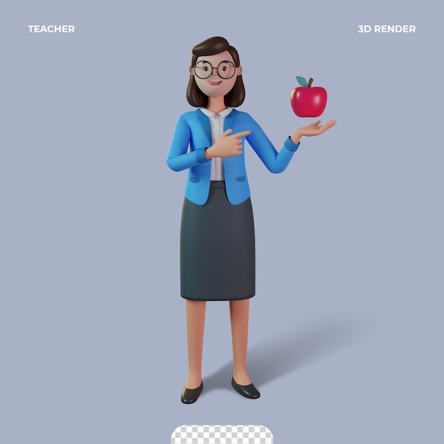 3d teacher character happy teachers day isolated