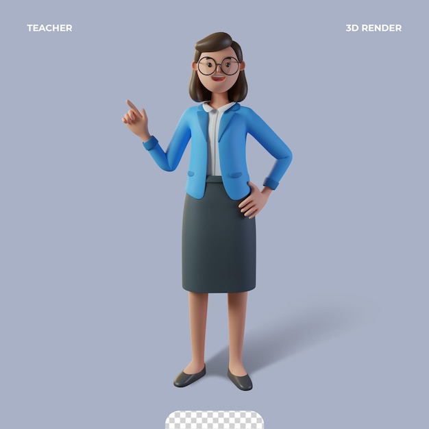 3d teacher character happy teachers day isolated