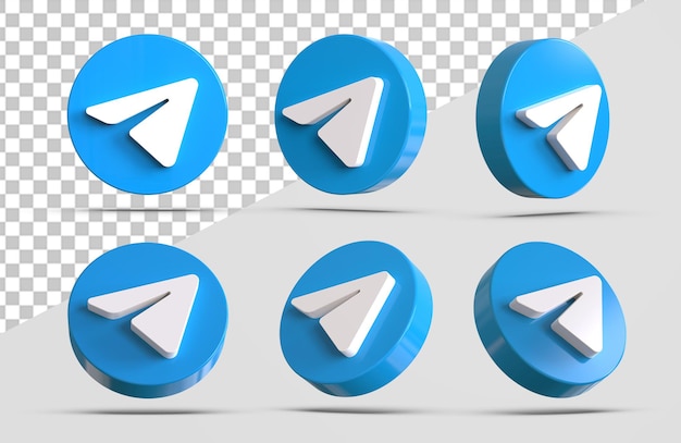 3d telegram icon collections isolated