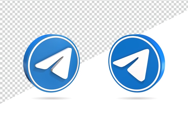 3d telegram icon isolated design